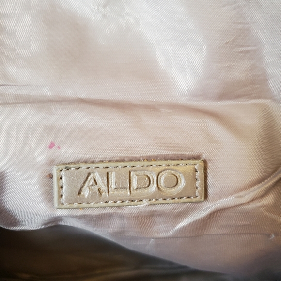 ALDO Gold Metallic 80s Inspired Wristlet Clutch Purse Handbag - Picture 5 of 6